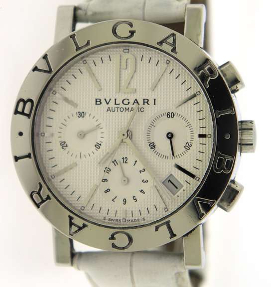 Bvlgari BB42SLCH Chronograph White Dial Ladies Watch