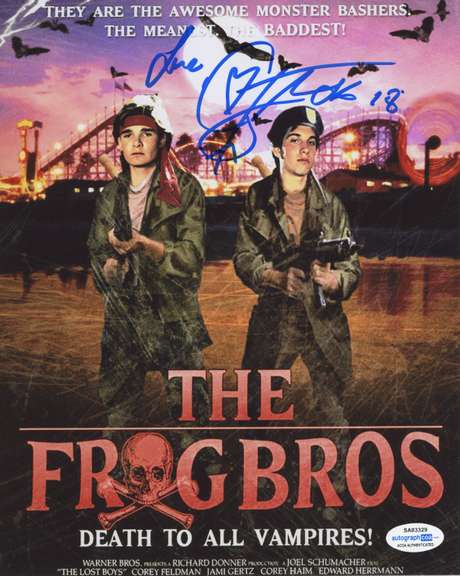 Corey Feldman Autographed The Goonies Frog Brothers Love 8x10 Photo  ACOA