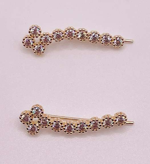 14kt Solid Yellow Gold & Diamond Earrings