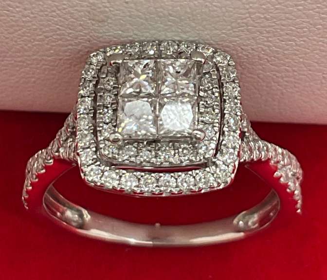 CERTIFIED LADIES 14K WHITE GOLD AND DIAMOND RING
