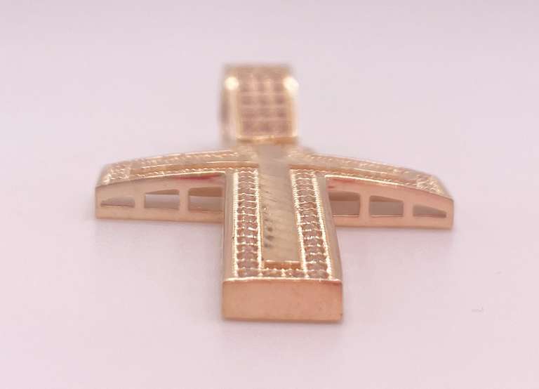 14kt Solid Yellow Gold Cross Pendant
