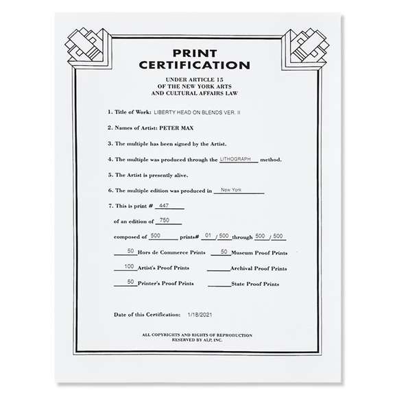 Liberty Head on Blends Ver II by Peter Max