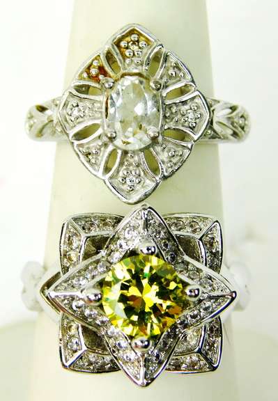 2 Ornate Sterling Silver Rings