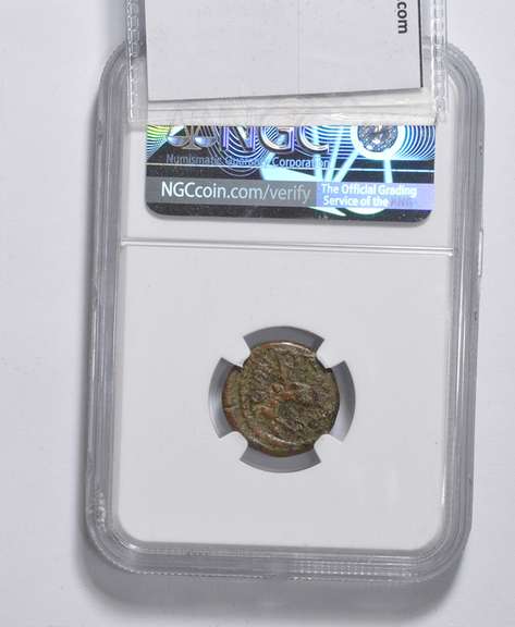 F AD 209-211 Ionia Ephesus Geta AE18 3.93g Issue As Caesar RV Stag NGC