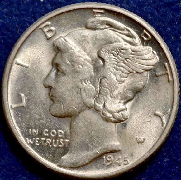 1945 Mercury Dime BU