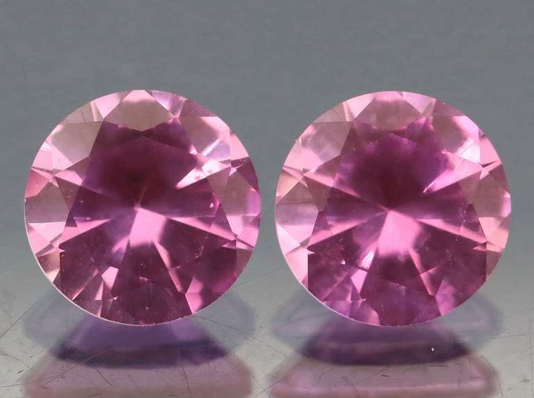 Sparkling! 4.52ct pink created Sapphire pair