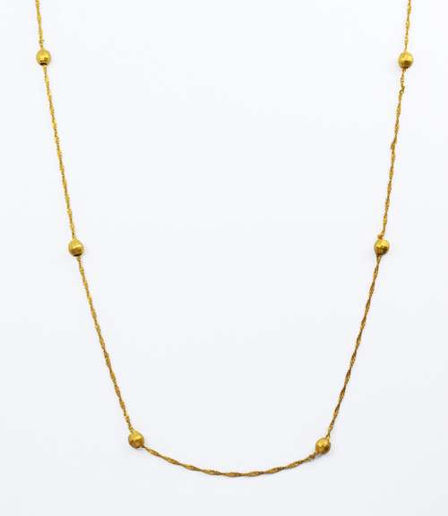 Pretty 18k Bead Station Necklace