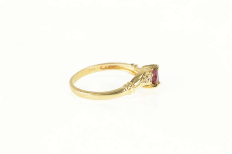 14K Yellow Gold Marquise Ruby Diamond Accent Bypass Ring