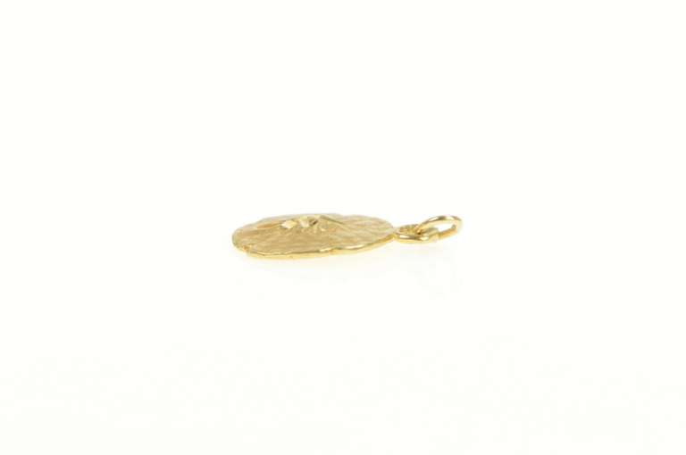 14K Yellow Gold Diamond Cut Sand Dollar Sea Shell Charm/Pendant