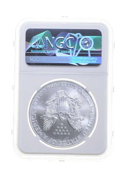 MS68 MINT ERROR 2000 American Silver Eagle OBV & REV Struck Thru NGC
