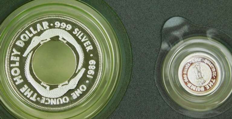 99.9 Sterling Holey Dollar & The Dump Coin Set w/COA