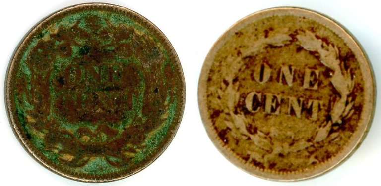 1857 Flying Eagle Cent & 1859 Copper-Nickel Indian Head Cent