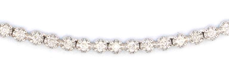 Romantic White Gold 4ctw Round Diamond Tennis Necklace