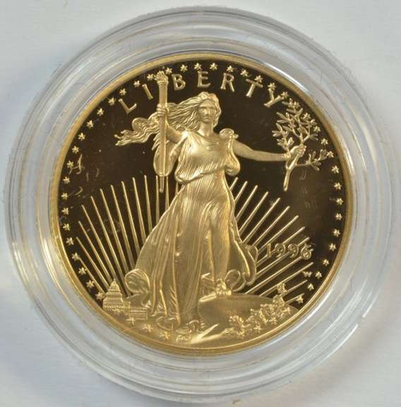 Much better date 1996-W Gem PROOF $25 Gold Eagle. Velvet box/COA