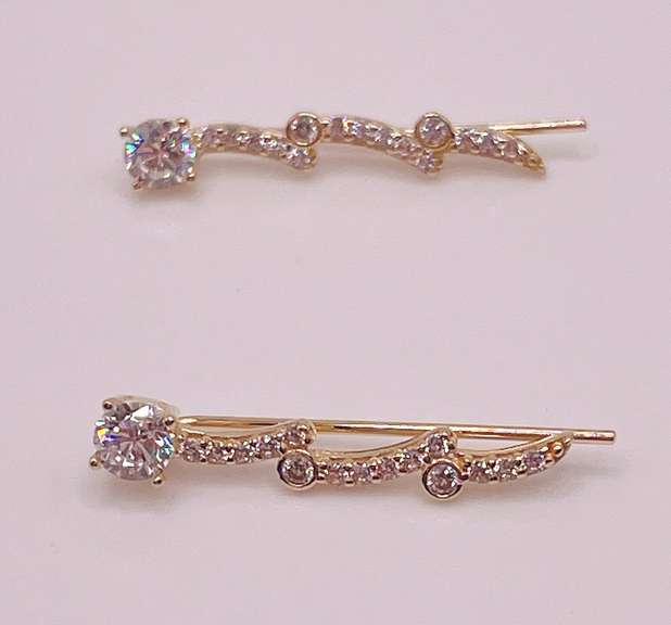 14kt Solid Yellow Gold & Diamond Earrings