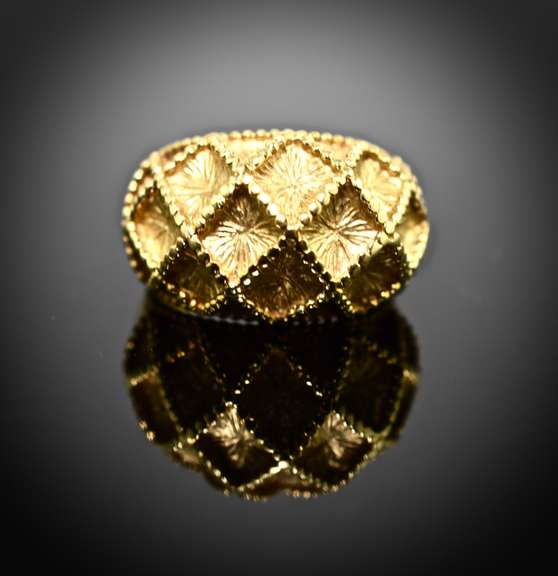 Delightful 18K Textured Dome Ring