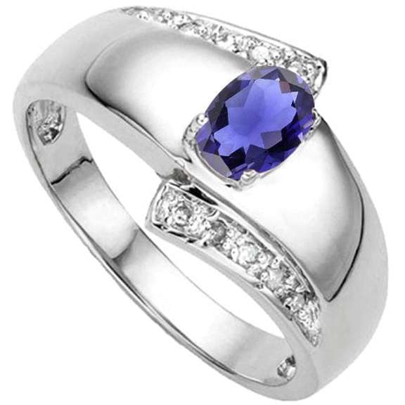0.41 CT IOLITE SILVER RING