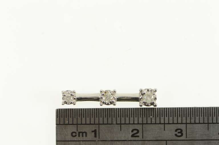 10K White Gold Classic Tiered Diamond Bar Journey Symbol Pendant