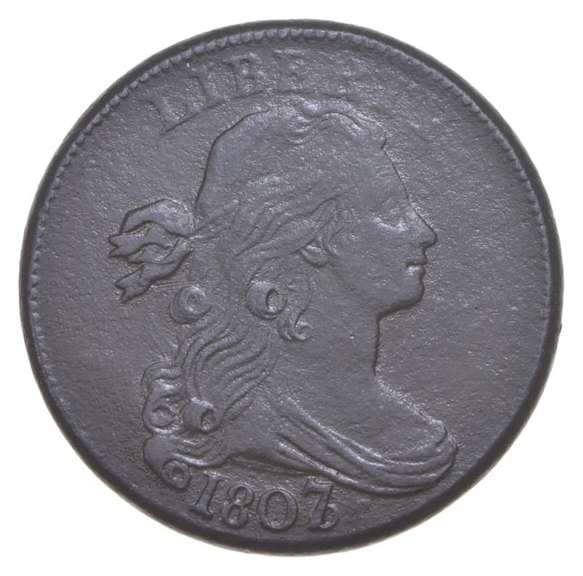 1807/6 Draped Bust Large Cent - Large Overdate - S.273