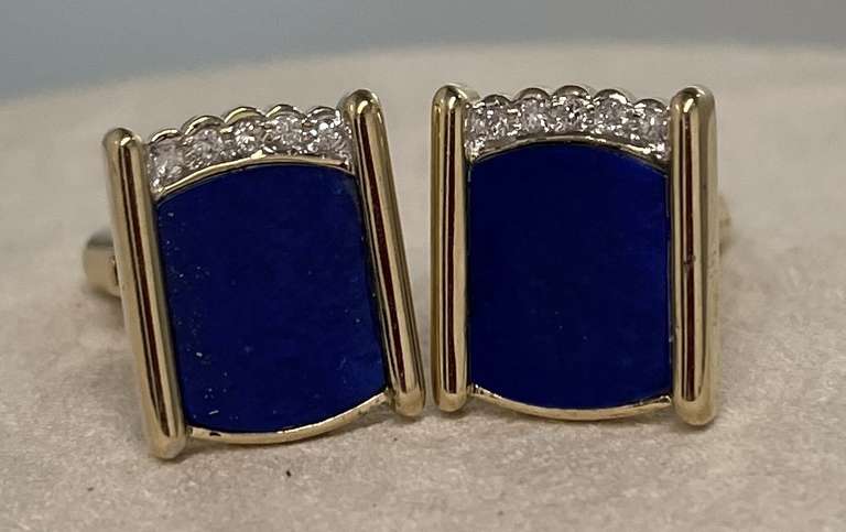 14kt Yellow Gold & Diamond Cufflinks