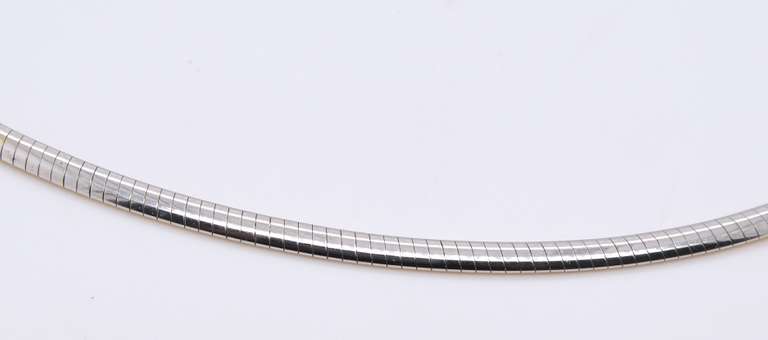 Dreamy 2 Tone Omega Chain with Slider Pendant Necklace