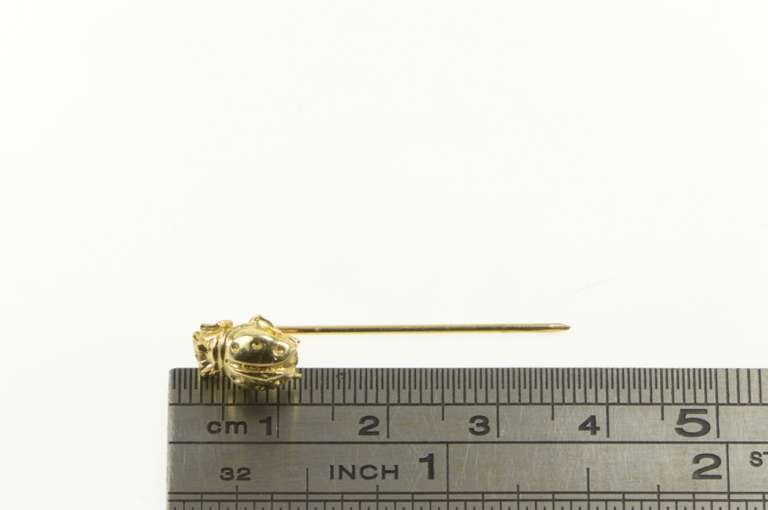 14K Yellow Gold Lady Bug Good Luck Symbol Vintage Stick Pin
