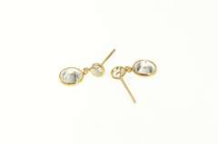 14K Yellow Gold Round Cubic Zirconia Dangle Statement Earrings