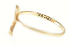 10K Yellow Gold Cat Stylized Kitten Kitty Animal Lover Ring