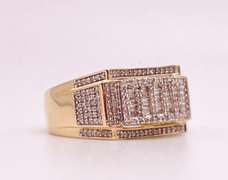 Men's 10kt Solid Yellow Gold Diamond Band Ring