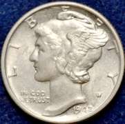 1942 Mercury Dime BU
