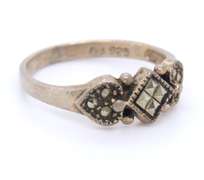 Vintage 925 Sterling Silver Marcasite Ring