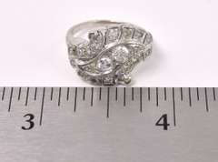 Shiny Diamond Ring In 14K White Gold