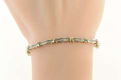 10K Yellow Gold 0.50 Ctw Diamond Two Tone X Link Tennis Bracelet