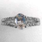 2/3 CT AQUAMARINE SILVER RING
