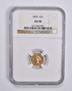 AU58 1855 $1 Indian Princess Head Gold Dollar Piece NGC