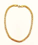 14kt Solid Yellow Gold Byzantine Gold Anklet