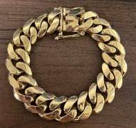Large 14kt Solid Yellow Gold Miami Cuban Link Bracelet- 88.0 Grams!