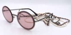 Authentic Chanel Burgandy Pearl Chain Around Sunglasses
