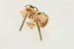 14K Rose Gold Diamond Inset Apple Classic Vintage Stud Earrings
