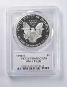 PR69 DCAM 1991-S American Silver Eagle Signed Moy PCGS