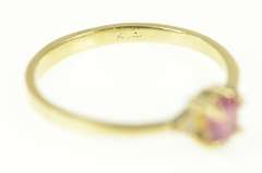 14K Yellow Gold Oval Ruby Diamond Accent Classic Statement Ring