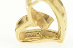 14K Yellow Gold Curvy Heart Love Symbol Romantic Pendant