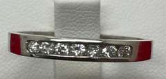 MENS 14K WHITE AND GOLD DIAMOND BAND