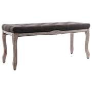 Bench Gray 43.3inx15inx18.9in Linen and Solid Wood