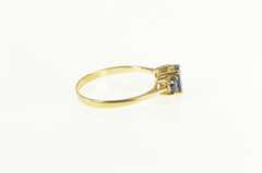 14K Yellow Gold Three Stone Natural Sapphire Engagement Ring