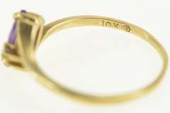 10K Yellow Gold Marquise Amethyst Diamond Accent Bypass Ring