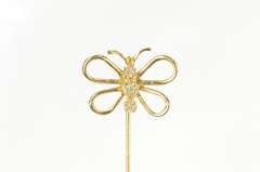 14K Yellow Gold Diamond Inset Butterfly Classic Vintage Pin/Brooch