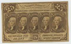 Crisp 1862 1st issue Twenty-Five Cent Fractional Currency Note