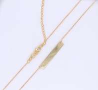 Nice Yellow Gold ID Bar Pendant on Chain