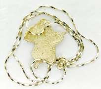 Glistening Sterling Saddle Pendant & Chain